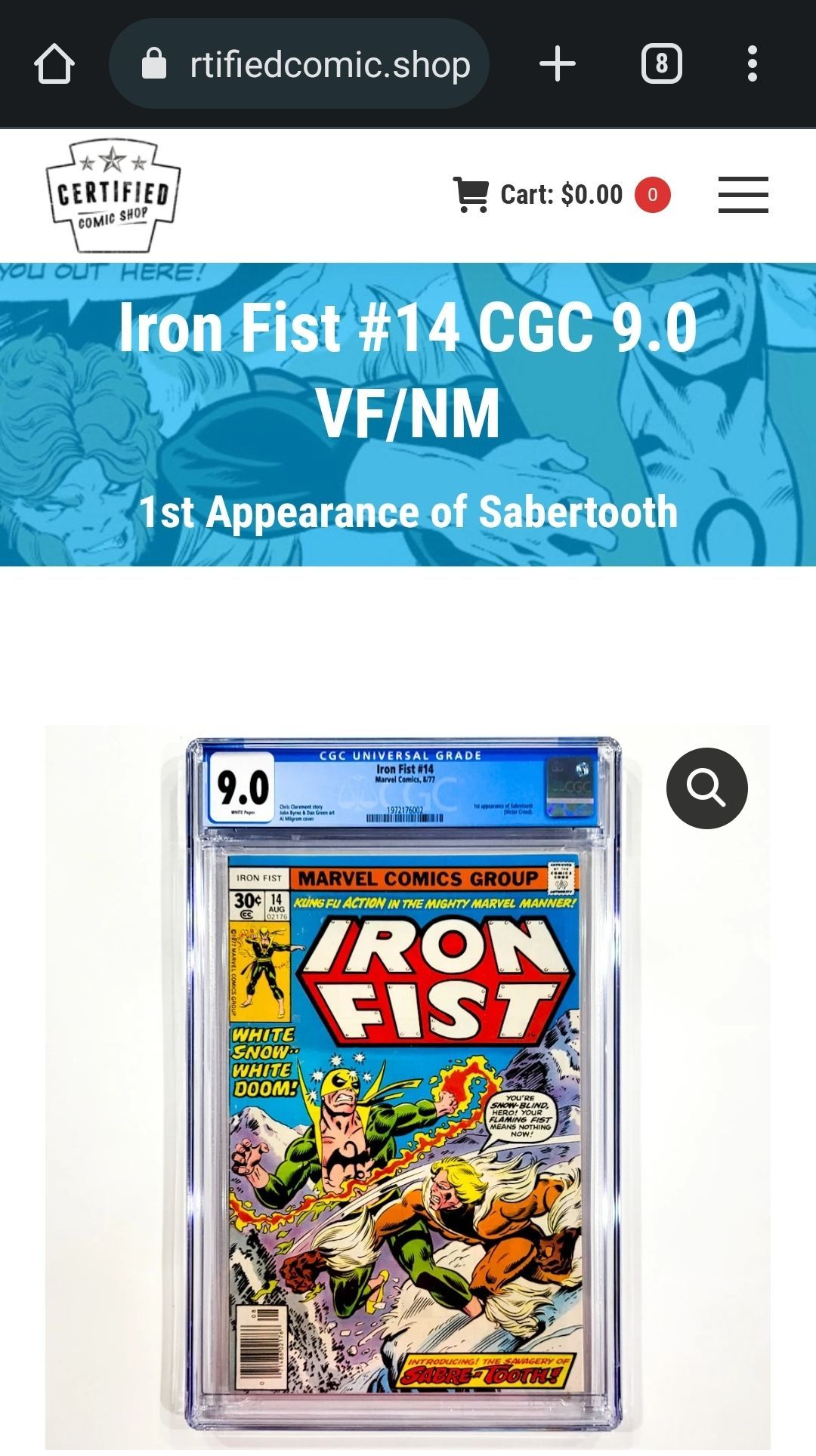 For sale Iron Fist 14 cgc 9.0 Comics Market Sales Advertising