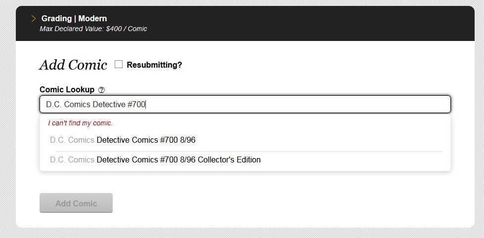 How to submit Detective 700 Collectors Edition that came in an envelope ...