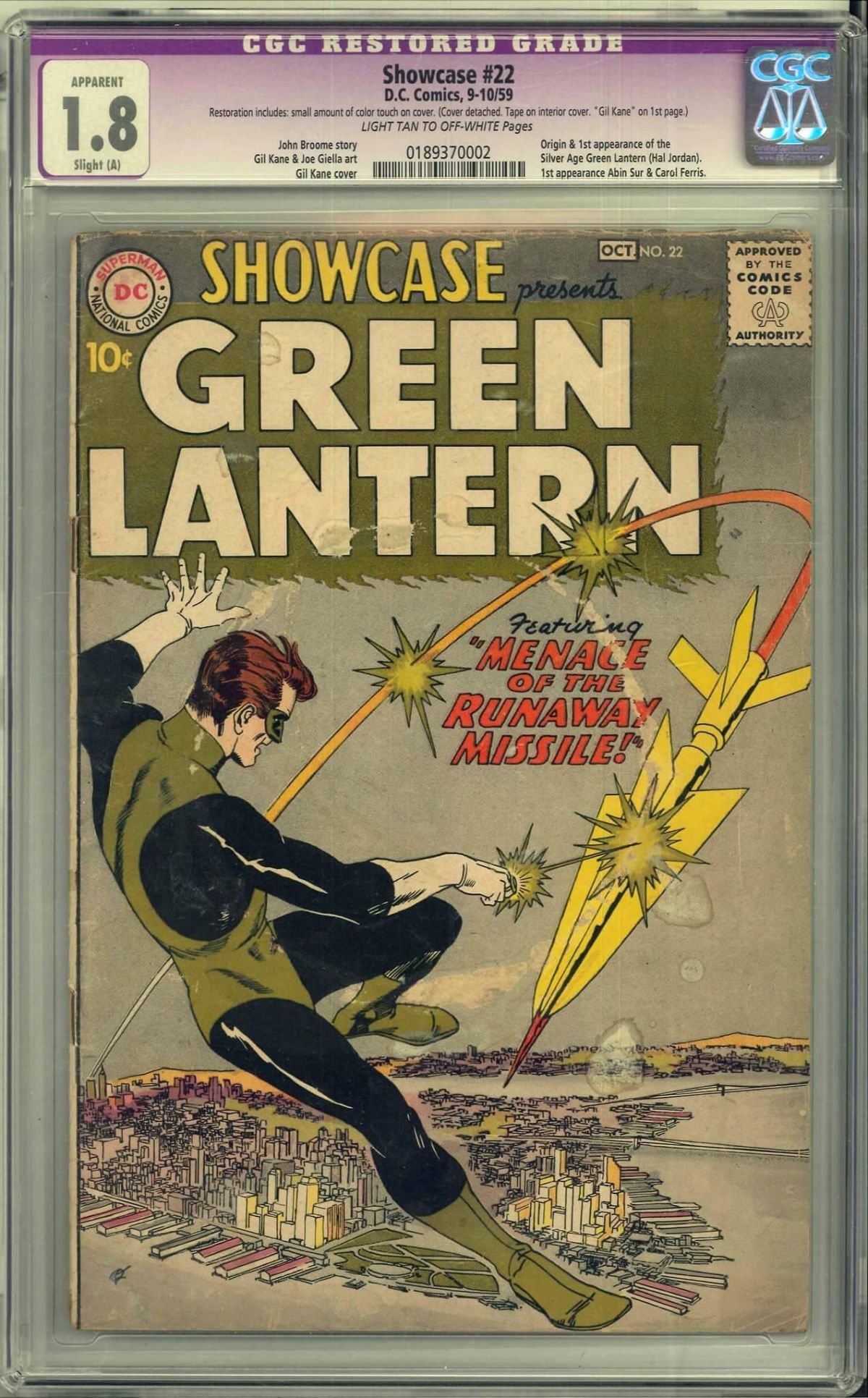 1st Guy Gardner added! Showcase #22 1st Silver Age Green Lantern