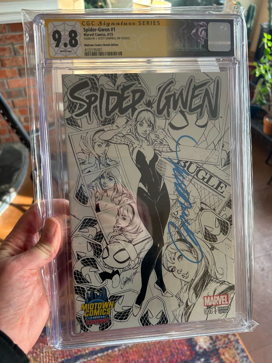Spider Gwen 1 (Midtown Comics) JSCOTT CAMPBELL 9.8 CGC SS - Copper ...