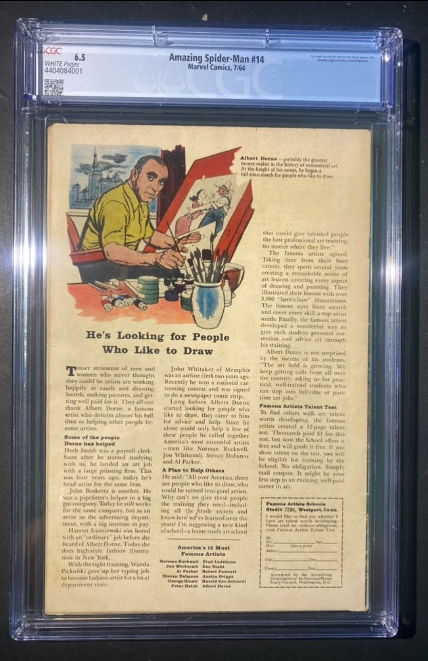 Advice Needed for Amazing Spider-Man #14 CGC 6.5 Purchase - Silver Age  Comic Books - CGC Comic Book Collectors Chat Boards