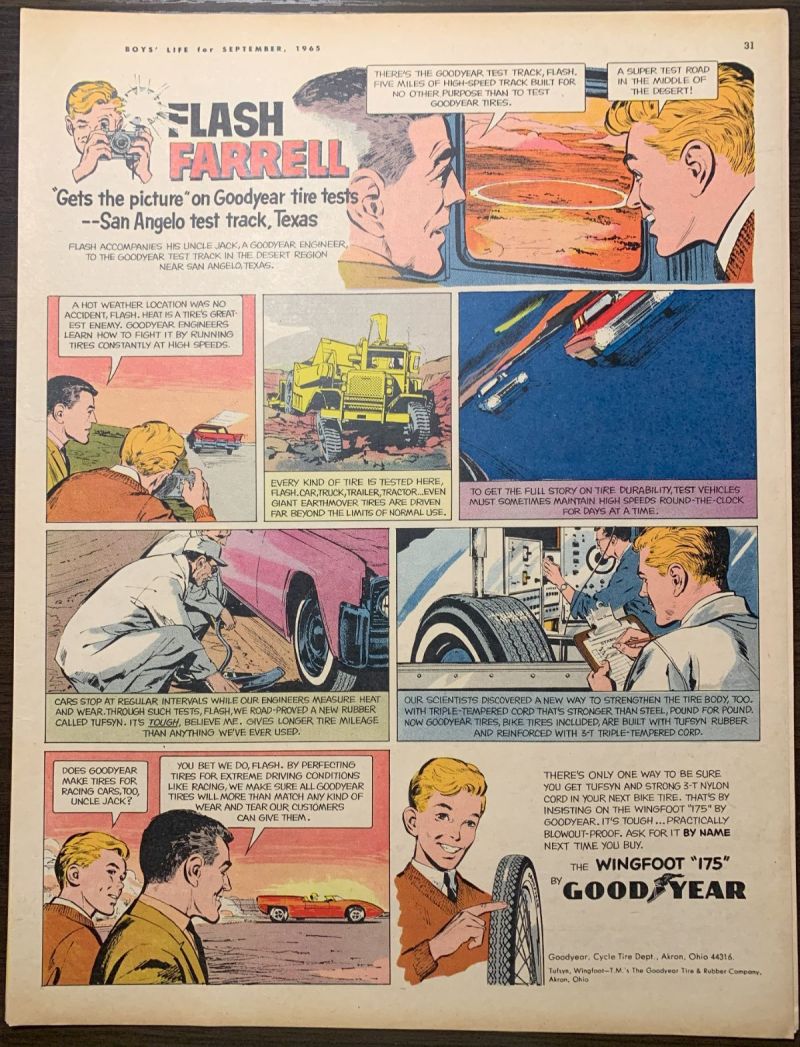 Neal Adv - Flash Farrell - tire tests - Boy's Life Sept 1965 .jpg