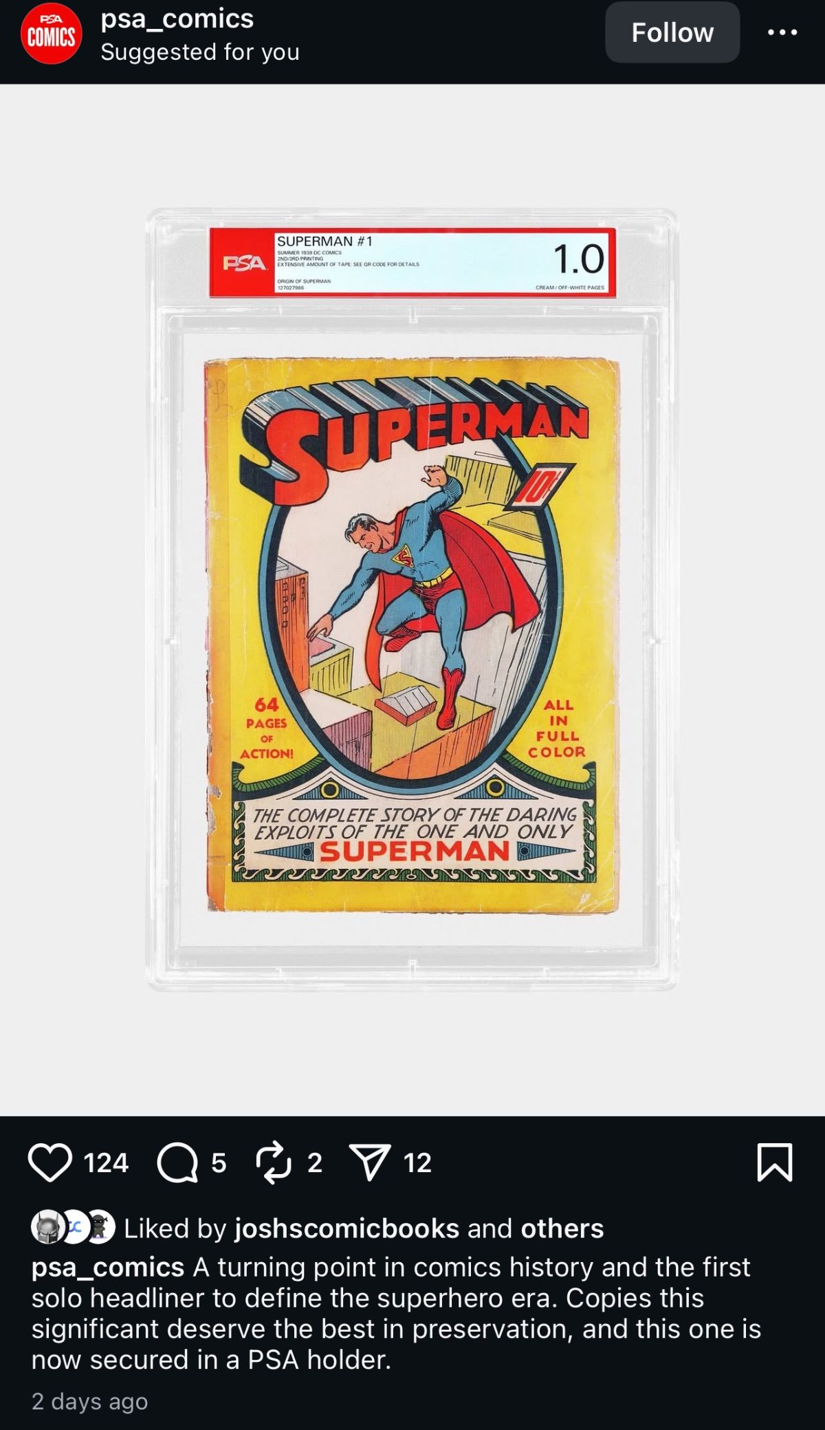 Superman 1 PSA 1.0, missed resto? - Golden Age Comic Books - CGC