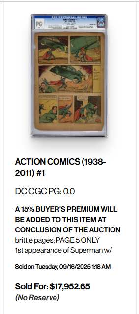 Action comics 1 page Club - Golden Age Comic Books - CGC Comic Book ...