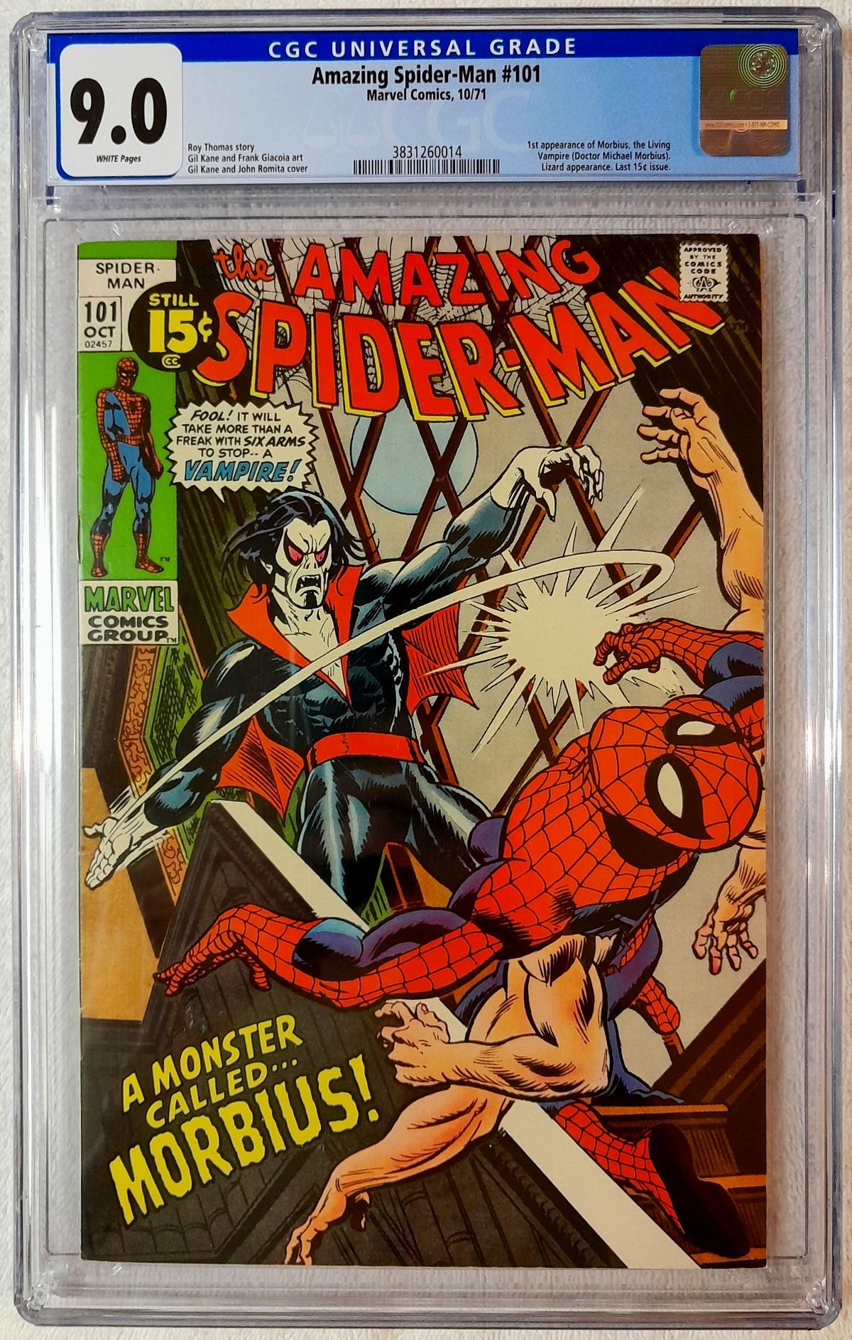 Amazing Spiderman 101 (1971) CGC 9.0 WP for sale. Sales