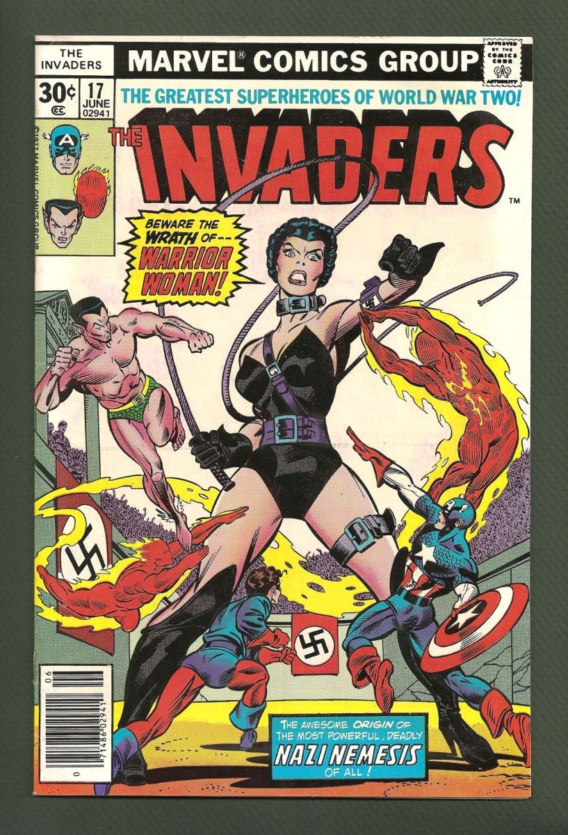 Invaders #17 black ink on Warrior Woman's legs differences - Comics ...