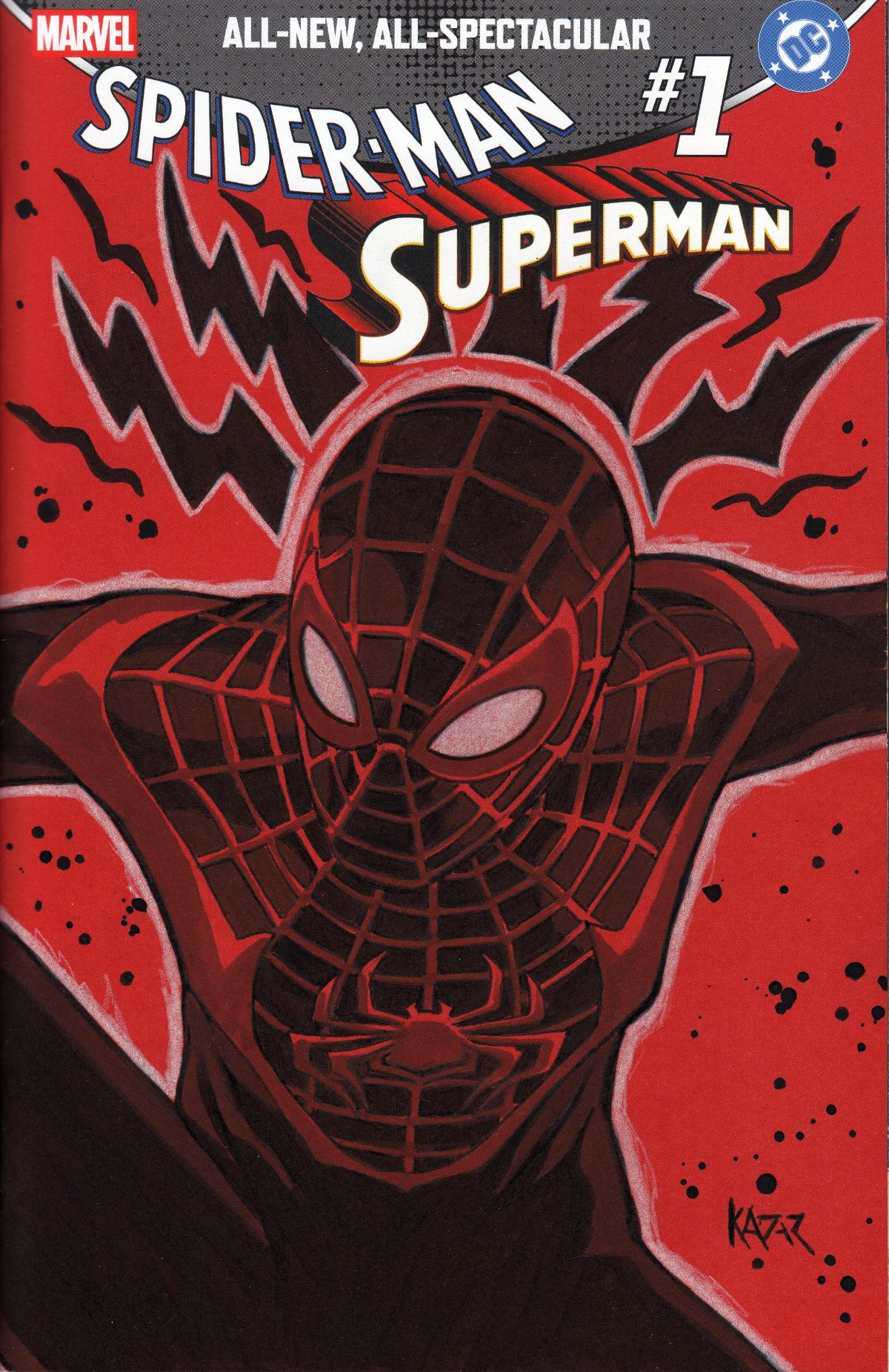 Spider-Man/Superman #1 painted sketch coves by Frank Kadar - Sales