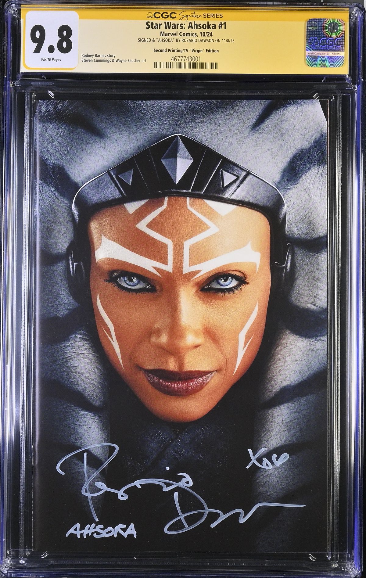 Star Wars: Ahsoka #1 CGC 9.8 SS 2nd Print TV Variant - Signed by